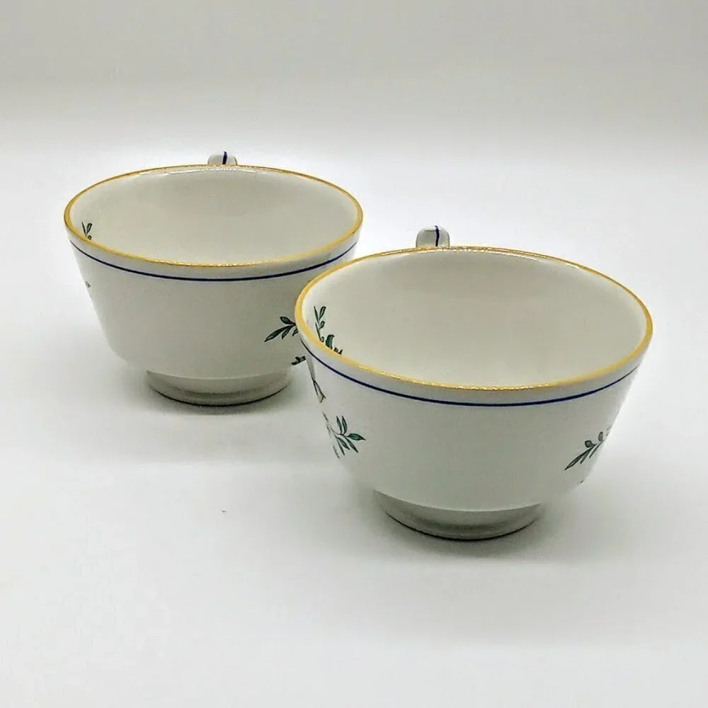 Spode Queen's Bird Floral Ceramic Footed Cups (2)